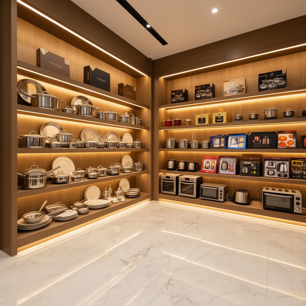 Family reviewing gifting combinations and packaging options at Grand Giftcare showroom