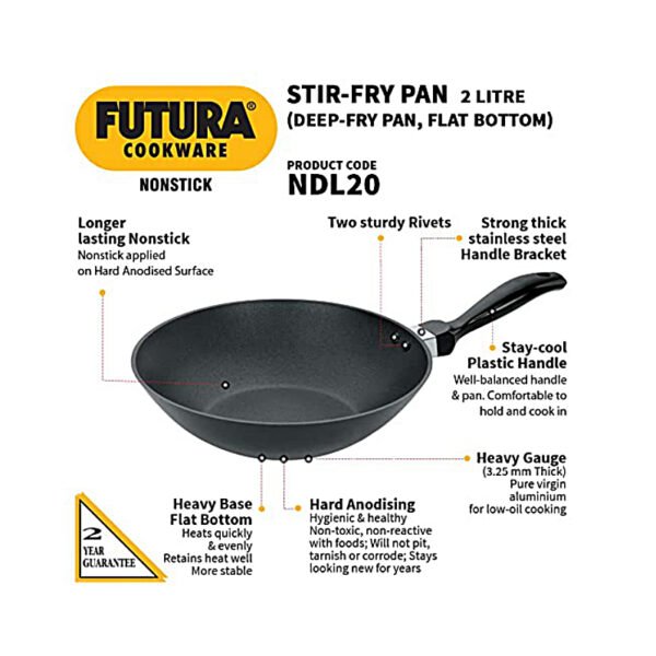 Hawkins Futura Nonstick All-Purpose Pan 2.5L, 22 Cm, 3.25 Mm With