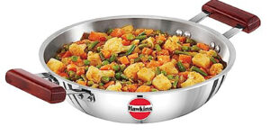Hawkins Deep-Fry Pan / Kadhai 2.5 Litre, Triply Stainless Steel Induction