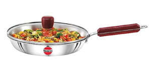 Hawkins Frying Pan 26 cm, Triply Stainless Steel Induction with Glass Lid