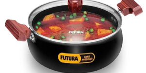 Hawkins Futura Cook N Serve Handi 3 Litre, Hard Anodised with Glass Lid
