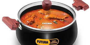 Hawkins Futura Cook N Serve Handi 4 Litre, Hard Anodised with Glass Lid
