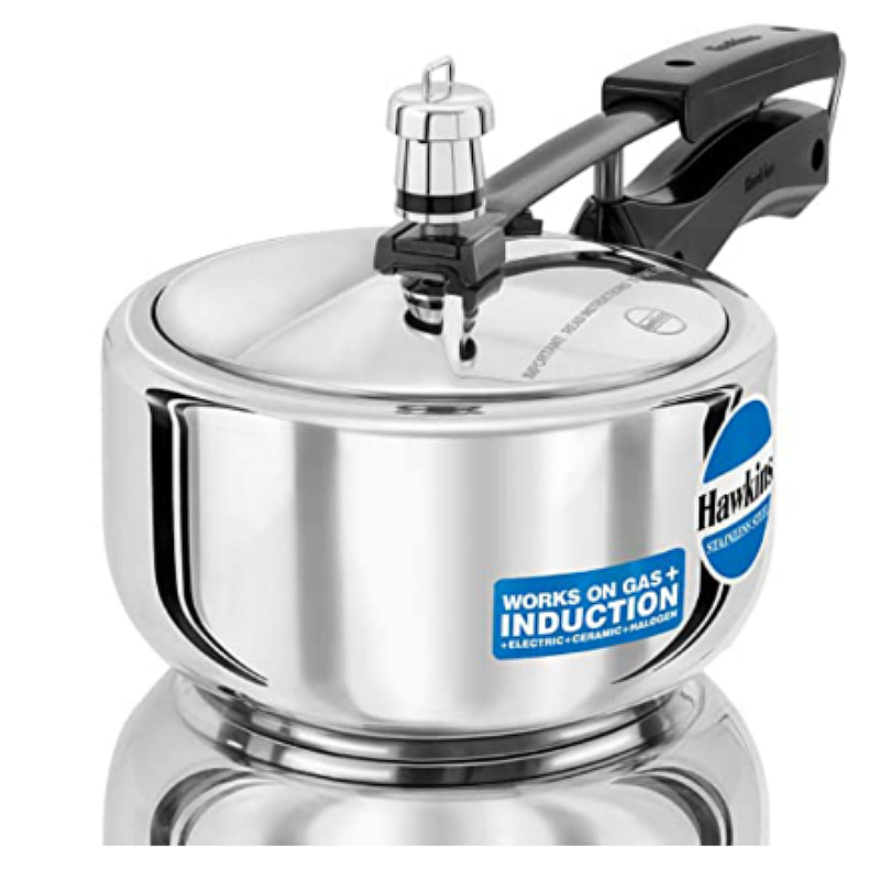 Hawkins Hevibase iH30 3-Litre Induction Pressure Cooker Small Silver