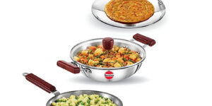 Hawkins Tri Ply Triniti  (Deep Fry Pan 1.5 Ltr, Frying Pan 22 Cm, Tava 22 Cm)