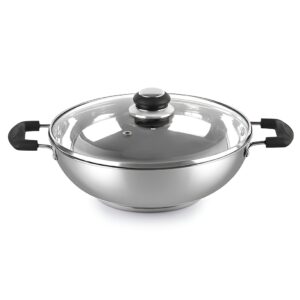 Polo Kadai With Glass Lid Bakelite Handle