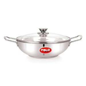 Polo Kadai With Glass Lid Stainless Steel Handle