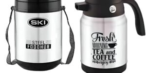 SKI Daily Essential 2 Pcs Set (1500 ml Tea Pot + 3 Layer Tiffin)