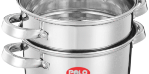 Polo Modak Maker Stainless Steel Steamer With Glass Lid