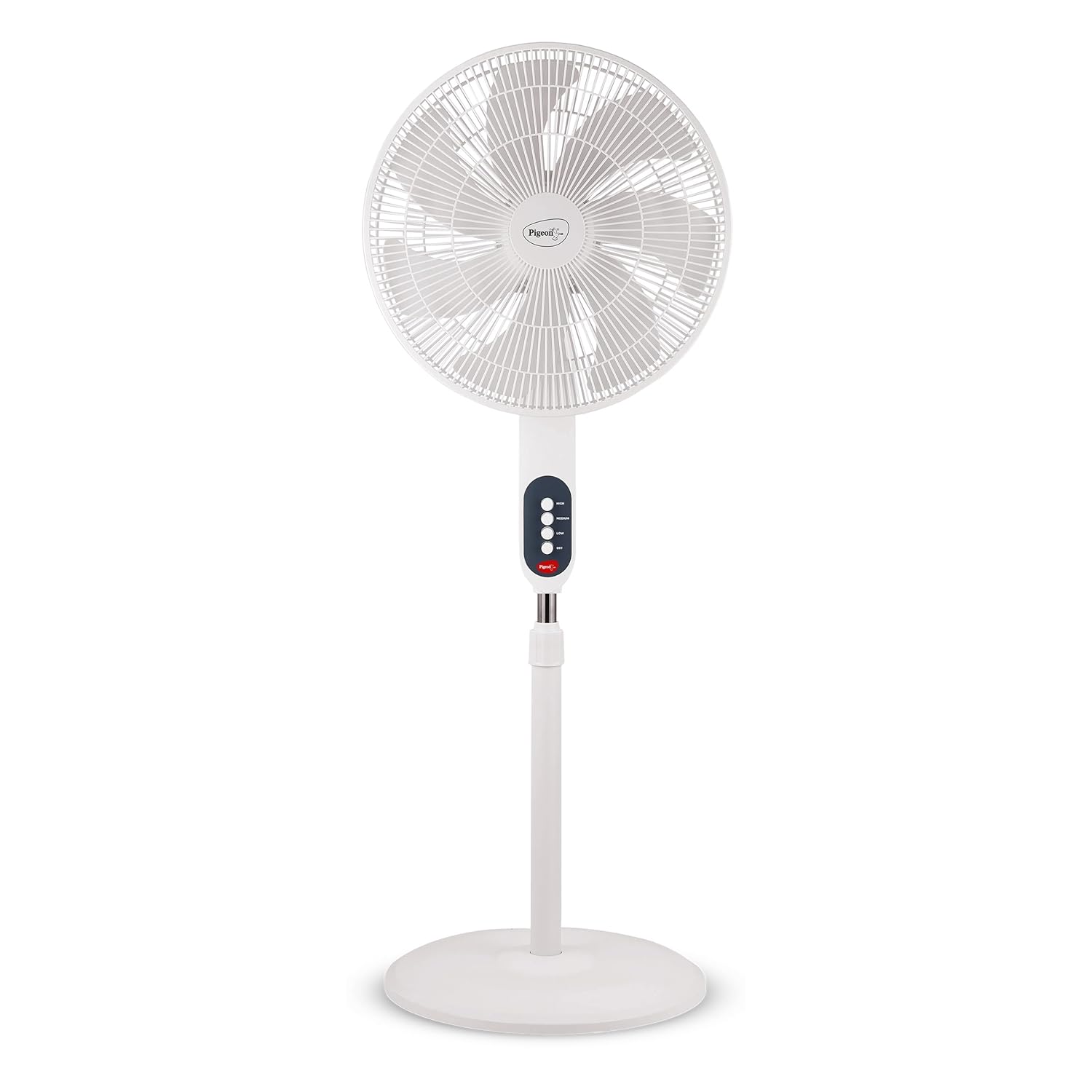 Pigeon Fantastic Pedestal Fan For Home and Office | High Speed Airflow | 7 Blades | 3 Speed Modes | White