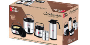 Big Celebration 4 pcs Set (Insulated Casserole +Insulated Water Tank +Insulated Tiffin + Insulated Water Jug)