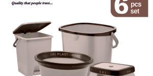 Bathmate Square Jumbo Bathroom Set – 6 Pcs | SKI Homeware