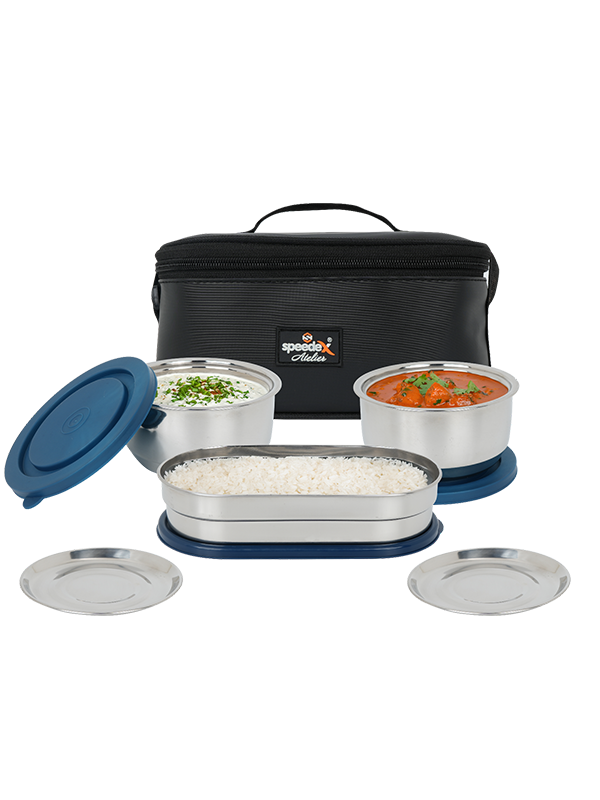 Speedex Atelier Fresh ’n Hot – 3 Stainless Steel Containers with Insulated Zipper Bag