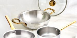 Kosmos Tri-Ply 4 Pcs Cookware Set (PVD Gold Handles)